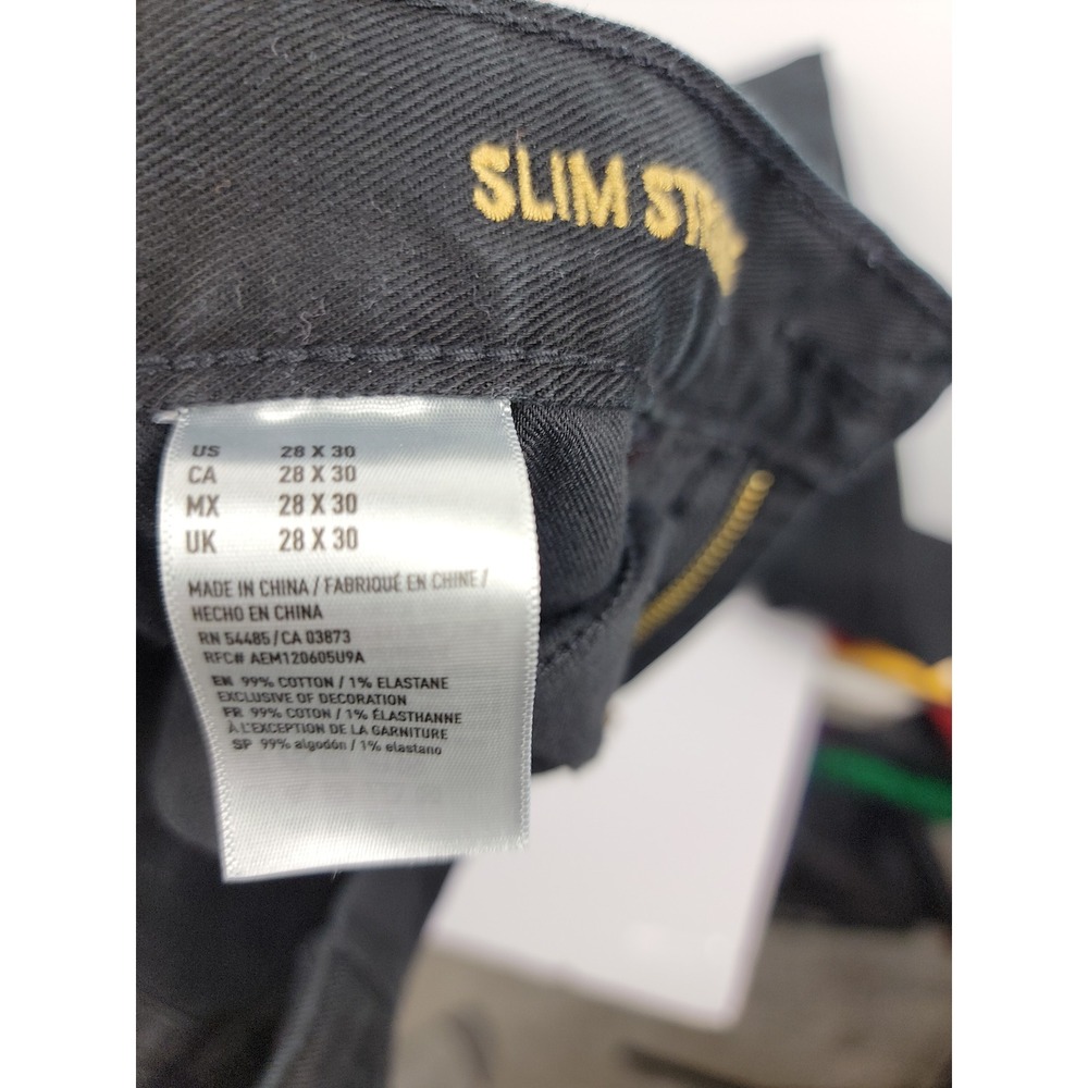 American Eagle Mens Slim Straight Black Jeans 28x30 Stretch Denim Pants 120605U9 - Picture 5 of 15